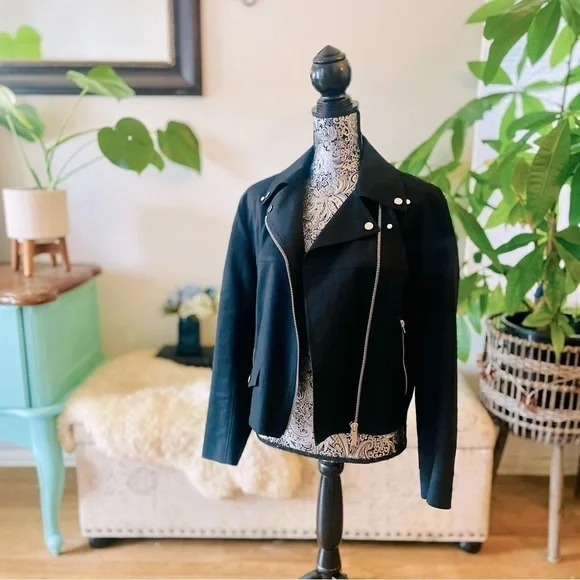 Helmut Lang Moto Biker Cotton Jacket, Size Large - Picture 11 of 13